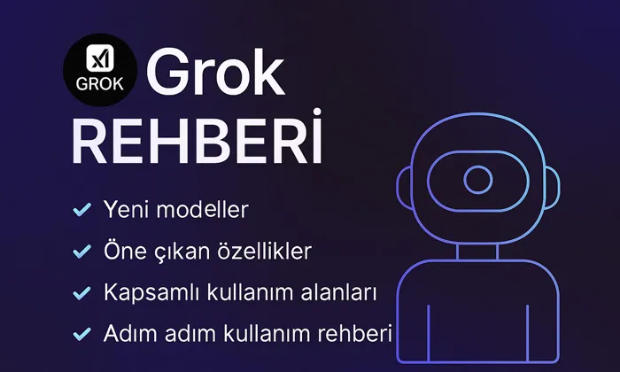 Grok nedir? Nasıl kullanılır adlı makale için Grok rehberi görseli.