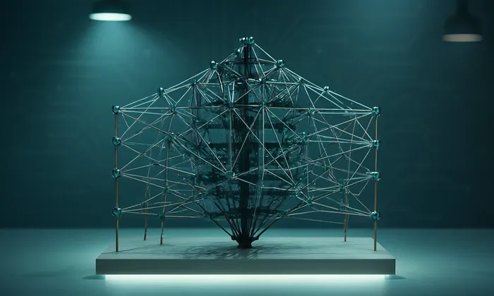 ChatGPT’nin dijital yapısını simgeleyen modern tensegrity tasarımı