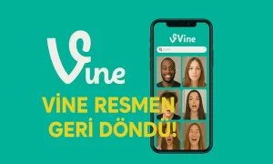 Vine logosu Vine resmen geri döndü başlığı ile divine tanıtım görseli.