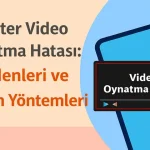 Twitter Videoları Açılmıyor, Twitter Video Oynatma Hatası Kesin Çözümü Twitter Video Oynatma Hatası ile alakalı bir öne çıkan görsel. Sol Tarafta başlık sağ tarafta ise video oynatma hatasının yer aldığı temsili bir vide oynatıcı görseli.
