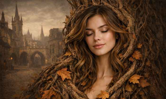 Ağaç Köklerinden Çıkan Portre Promptu ile üretilmiş bir görsel.