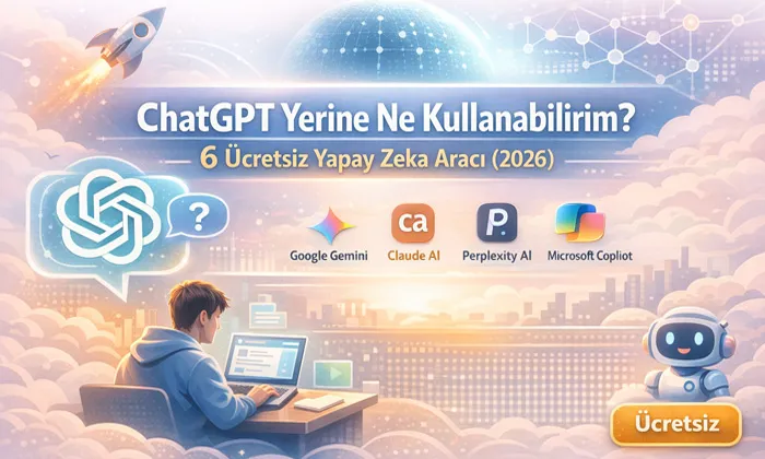 ChatGPT Yerine Ne Kullanabilirim? 6 Ücretsiz Yapay Zeka Aracı (2026) başlıklı öne çıkan görsel