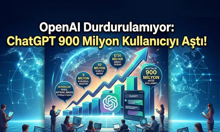 ChatGPT aktif kullanıcı sayısı 900 Milyonu aştığını gösteren öne çıkan görsel.