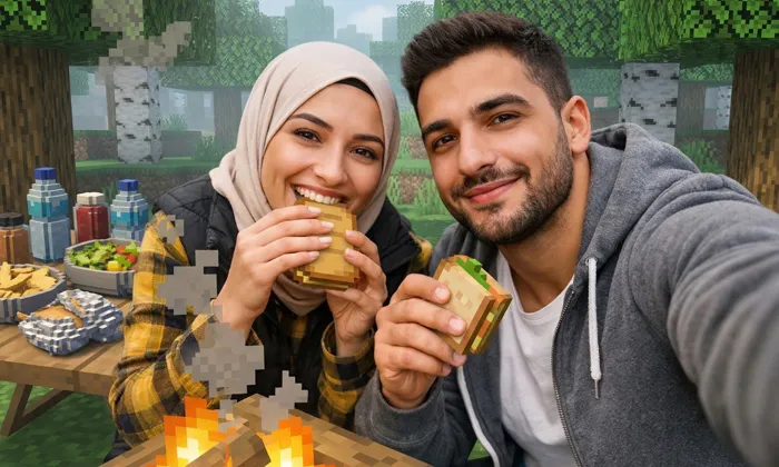 Yapay Zeka ile Minecraft Arkaplan Yapma Promptu ile oluşturulmuş örnek görsel.