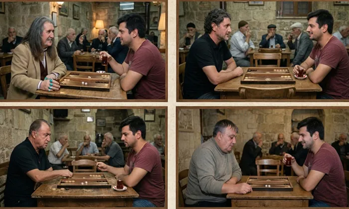 İstediğiniz ünlü ile Çay İçme Promptu ile üretilen 4 adet görsel.