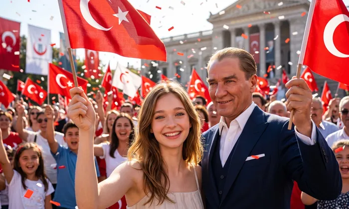 Atatürk ile Yakın Fotoğraf Promptu ile üretilmiş örnek görsel.