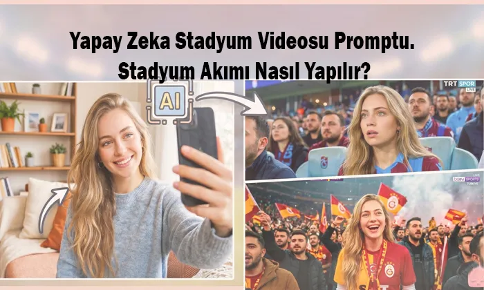 Yapay Zeka Stadyum Videosu Promptu. Stadyum Akımı Nasıl Yapılır? Başlıklı kapak fotografi.